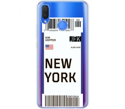 Силіконовий чохол BoxFace Huawei P Smart Plus Ticket New York (34975-cc84)