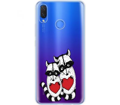 Силіконовий чохол BoxFace Huawei P Smart Plus Raccoons in love (34975-cc29)