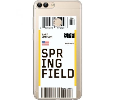 Силіконовий чохол BoxFace Huawei P Smart Ticket Springfield (34988-cc93)