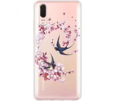 Силіконовий чохол BoxFace Huawei P20 Swallows and Bloom (935581-rs4)