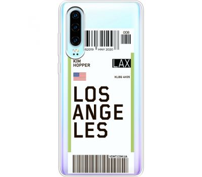 Силіконовий чохол BoxFace Huawei P30 Ticket Los Angeles (36852-cc85)