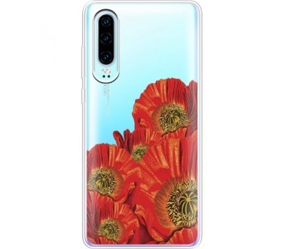 Силіконовий чохол BoxFace Huawei P30 Red Poppies (36852-cc44)