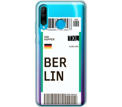Силіконовий чохол BoxFace Huawei P30 Lite Ticket Berrlin (36872-cc80)