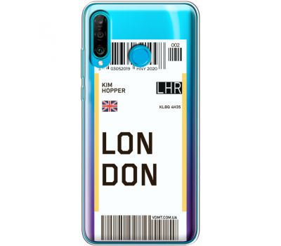 Силіконовий чохол BoxFace Huawei P30 Lite Ticket London (36872-cc83)