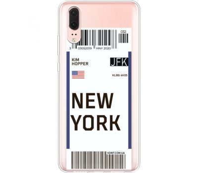 Силіконовий чохол BoxFace Huawei P20 Ticket New York (35581-cc84)