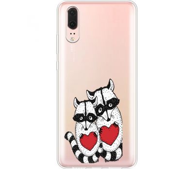 Силіконовий чохол BoxFace Huawei P20 Raccoons in love (35581-cc29)
