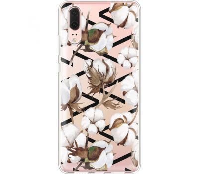 Силіконовий чохол BoxFace Huawei P20 Cotton flowers (35581-cc50)