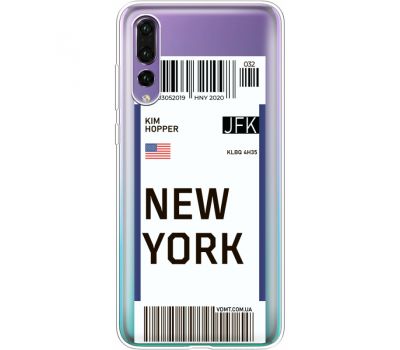 Силіконовий чохол BoxFace Huawei P20 Pro Ticket New York (36195-cc84)
