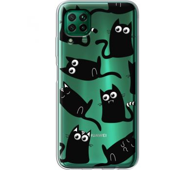 Силіконовий чохол BoxFace Huawei P40 Lite с 3D-глазками Black Kitty (39380-cc73)