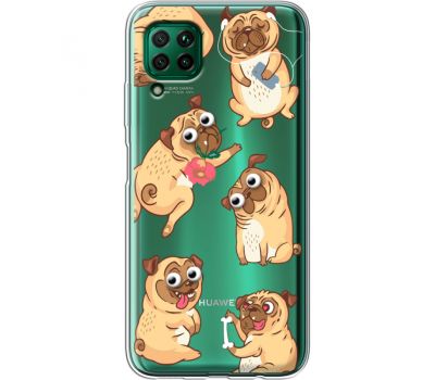 Силіконовий чохол BoxFace Huawei P40 Lite с 3D-глазками Pug (39380-cc77)