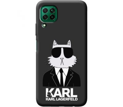 Силіконовий чохол BoxFace Huawei P40 Lite Cat in Black (39655-bk39)