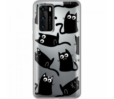 Силіконовий чохол BoxFace Huawei P40 с 3D-глазками Black Kitty (39747-cc73)