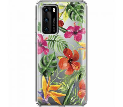 Силіконовий чохол BoxFace Huawei P40 Tropical Flowers (39747-cc43)