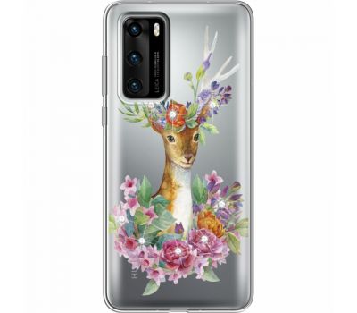 Силіконовий чохол BoxFace Huawei P40 Deer with flowers (939747-rs5)
