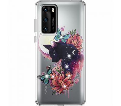 Силіконовий чохол BoxFace Huawei P40 Cat in Flowers (939747-rs10)