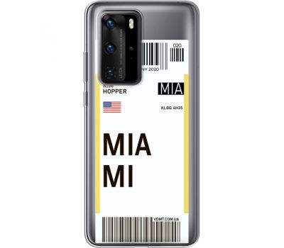 Силіконовий чохол BoxFace Huawei P40 Pro Ticket Miami (39751-cc81)