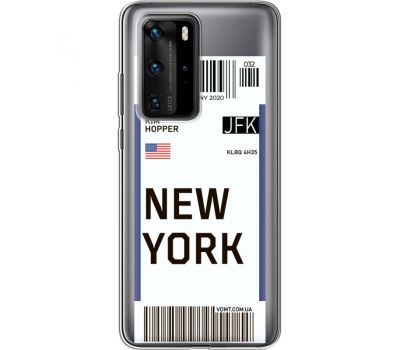 Силіконовий чохол BoxFace Huawei P40 Pro Ticket New York (39751-cc84)