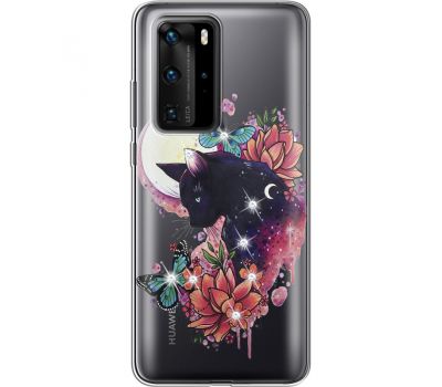 Силіконовий чохол BoxFace Huawei P40 Pro Cat in Flowers (939751-rs10)