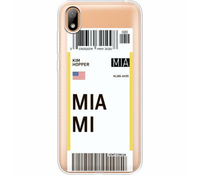 Силіконовий чохол BoxFace Huawei Y5 2019 Ticket Miami (37077-cc81)