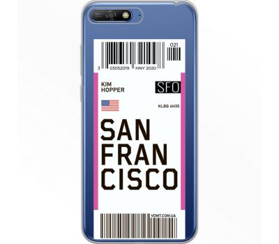 Силіконовий чохол BoxFace Huawei Y6 2018 Ticket  San Francisco (34967-cc79)