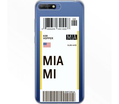 Силіконовий чохол BoxFace Huawei Y6 2018 Ticket Miami (34967-cc81)