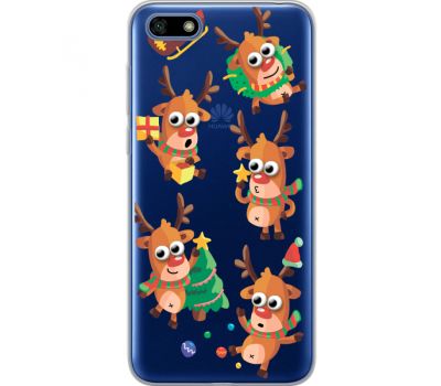 Силіконовий чохол BoxFace Huawei Y5 2018 с 3D-глазками Reindeer (34965-cc74)