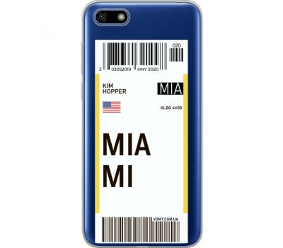 Силіконовий чохол BoxFace Huawei Y5 2018 Ticket Miami (34965-cc81)