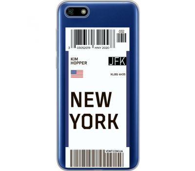 Силіконовий чохол BoxFace Huawei Y5 2018 Ticket New York (34965-cc84)