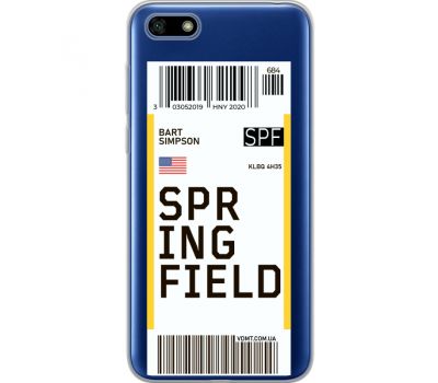 Силіконовий чохол BoxFace Huawei Y5 2018 Ticket Springfield (34965-cc93)