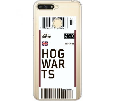 Силіконовий чохол BoxFace Huawei Y6 Prime 2018 / Honor 7A Pro Ticket Hogwarts (34998-cc91)