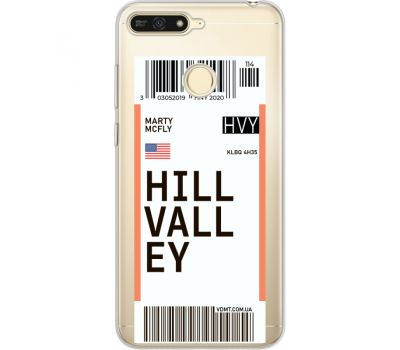 Силіконовий чохол BoxFace Huawei Y6 Prime 2018 / Honor 7A Pro Ticket Hill Valley (34998-cc94)