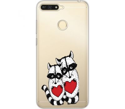 Силіконовий чохол BoxFace Huawei Y6 Prime 2018 / Honor 7A Pro Raccoons in love (34998-cc29)