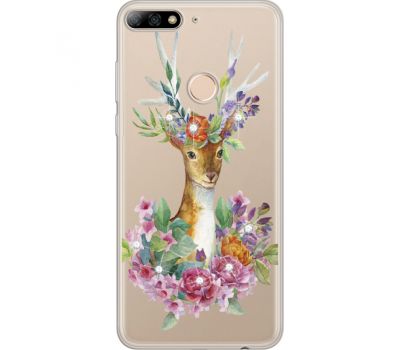 Силіконовий чохол BoxFace Huawei Y7 Prime 2018 Deer with flowers (934966-rs5)