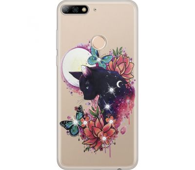 Силіконовий чохол BoxFace Huawei Y7 Prime 2018 Cat in Flowers (934966-rs10)