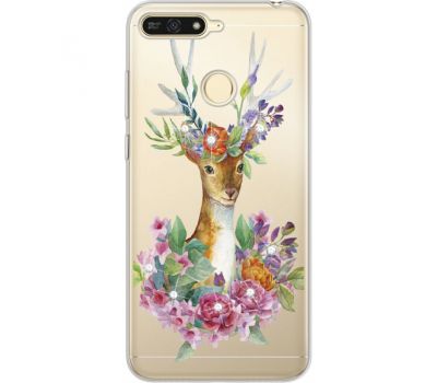 Силіконовий чохол BoxFace Huawei Y6 Prime 2018 / Honor 7A Pro Deer with flowers (934998-rs5)
