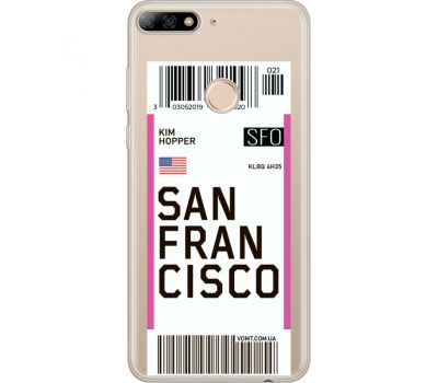 Силіконовий чохол BoxFace Huawei Y7 Prime 2018 Ticket  San Francisco (34966-cc79)