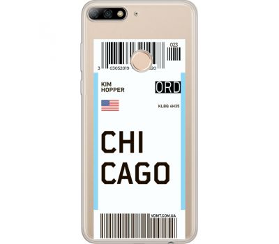 Силіконовий чохол BoxFace Huawei Y7 Prime 2018 Ticket Chicago (34966-cc82)