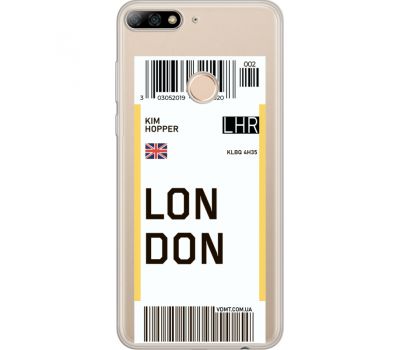 Силіконовий чохол BoxFace Huawei Y7 Prime 2018 Ticket London (34966-cc83)