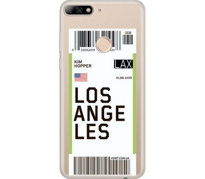 Силіконовий чохол BoxFace Huawei Y7 Prime 2018 Ticket Los Angeles (34966-cc85)