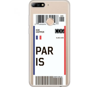 Силіконовий чохол BoxFace Huawei Y7 Prime 2018 Ticket Paris (34966-cc86)