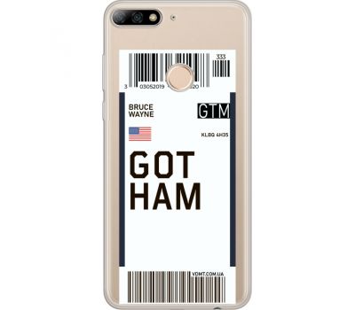 Силіконовий чохол BoxFace Huawei Y7 Prime 2018 Ticket Gotham (34966-cc92)