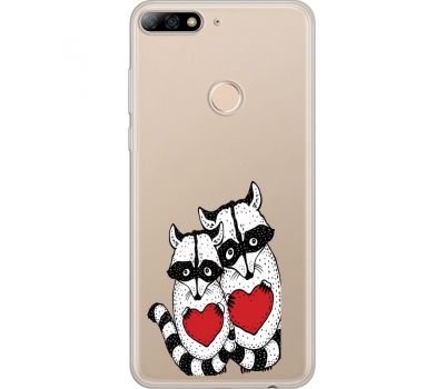 Силіконовий чохол BoxFace Huawei Y7 Prime 2018 Raccoons in love (34966-cc29)