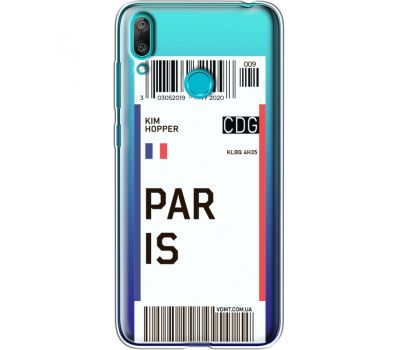 Силіконовий чохол BoxFace Huawei Y7 2019 Ticket Paris (36046-cc86)