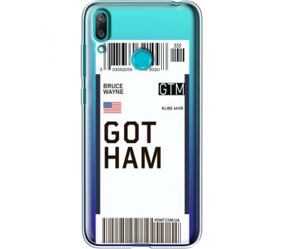 Силіконовий чохол BoxFace Huawei Y7 2019 Ticket Gotham (36046-cc92)