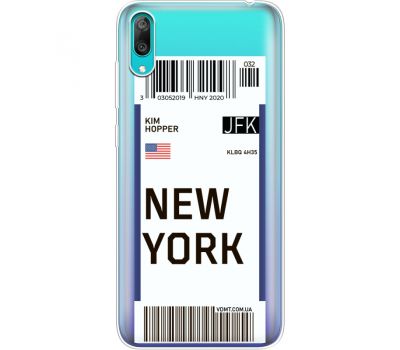 Силіконовий чохол BoxFace Huawei Y7 Pro 2019 Ticket New York (36681-cc84)