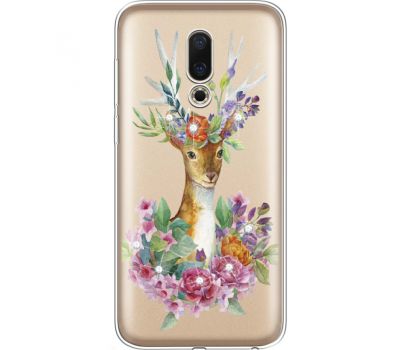 Силіконовий чохол BoxFace Meizu 16 Deer with flowers (935190-rs5)