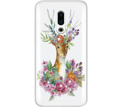 Силіконовий чохол BoxFace Meizu 16 Plus Deer with flowers (935584-rs5)