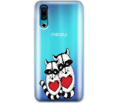 Силіконовий чохол BoxFace Meizu 16s Raccoons in love (37984-cc29)