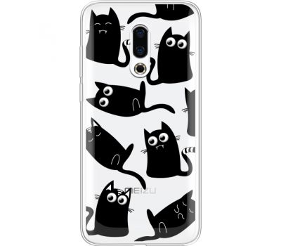 Силіконовий чохол BoxFace Meizu 16 Plus с 3D-глазками Black Kitty (35584-cc73)