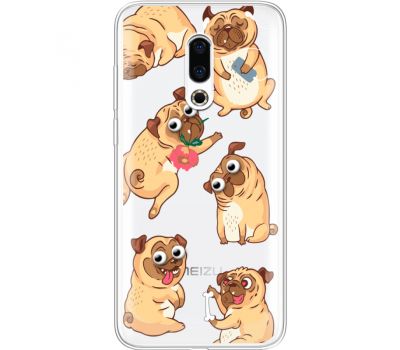 Силіконовий чохол BoxFace Meizu 16 Plus с 3D-глазками Pug (35584-cc77)